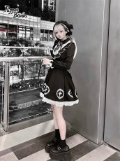 画像12: 【PuppetBombs】Q352 十字架刺繍入り長袖ワンピース (12)