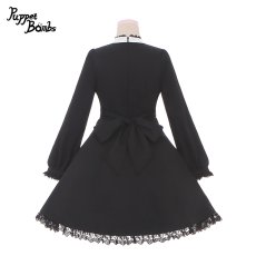 画像2: 【Last one】【Puppet Bombs】Q355 ヨーク切り替えスタンド襟長袖ワンピース (2)