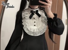 画像3: 【Last one】【Puppet Bombs】Q355 ヨーク切り替えスタンド襟長袖ワンピース (3)