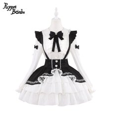 画像4: 【Puppet Bombs】Q360 音符刺繍サス付きスカート (4)