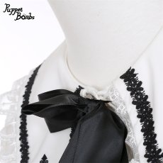 画像2: 【PuppetBombs】Q364 ショルダーレースクロスカラーブラウス (2)