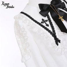 画像3: 【PuppetBombs】Q364 ショルダーレースクロスカラーブラウス (3)