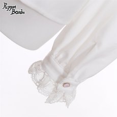 画像5: 【PuppetBombs】Q364 ショルダーレースクロスカラーブラウス (5)