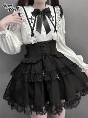 画像6: 【PuppetBombs】Q364 ショルダーレースクロスカラーブラウス (6)