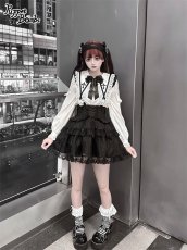 画像10: 【PuppetBombs】Q364 ショルダーレースクロスカラーブラウス (10)