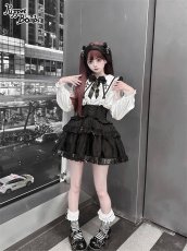 画像12: 【PuppetBombs】Q364 ショルダーレースクロスカラーブラウス (12)