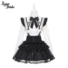 画像8: 【PuppetBombs】Q365 クロスチャームサス付きティアードスカート (8)