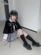 画像7: 【PuppetBombs】Q386  エンブレム付きケープシルエットコート (7)