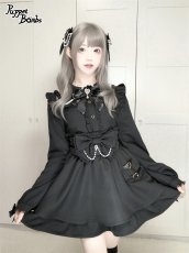 画像9: 【PuppetBombs】Q388 ベルトデザインリボンフレアスカート (9)