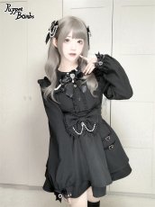 画像11: 【PuppetBombs】Q388 ベルトデザインリボンフレアスカート (11)