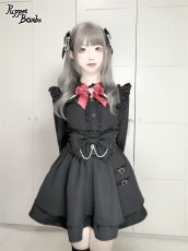 画像8: 【PuppetBombs】Q388 ベルトデザインリボンフレアスカート (8)