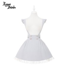 画像1: 【Puppet Bombs】Q389 ハートバックルサス付きスカート (1)