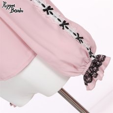 画像4: 【PuppetBombs】Q392 レース重ね襟リボンブラウス (4)