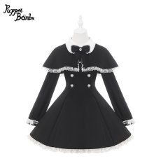 画像1: 【Puppet Bombs】Q396 ハートリボンケープ付きワンピース (1)