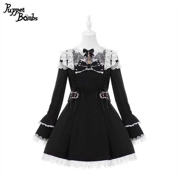 新品■定価　18,144円■送料無料■ナイルパーチ■お姫様フリル長袖ワンピース PuppetBombs】Q401 フレア袖フリルワンピース - To Alice