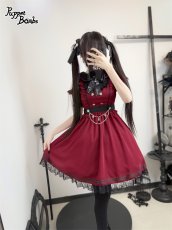 画像7: 【Puppet Bombs】Q402 オフショルハートレイヤード風ワンピース (7)