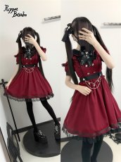 画像19: 【Puppet Bombs】Q402 オフショルハートレイヤード風ワンピース (19)