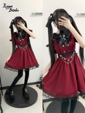 画像18: 【Puppet Bombs】Q402 オフショルハートレイヤード風ワンピース (18)