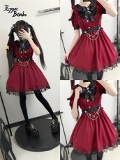 画像22: 【Puppet Bombs】Q402 オフショルハートレイヤード風ワンピース (22)