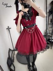 画像3: 【Puppet Bombs】Q402 オフショルハートレイヤード風ワンピース (3)