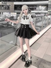 画像11: 【PuppetBombs】Q403 レース切り替えパフ袖ブラウス (11)