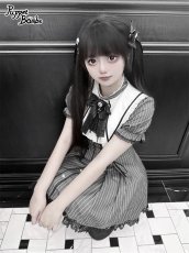 画像5: 【PuppetBombs】Q407 ピンストライプレースアップワンピース (5)