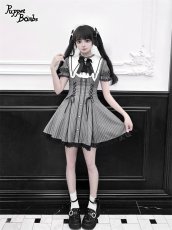 画像6: 【PuppetBombs】Q407 ピンストライプレースアップワンピース (6)