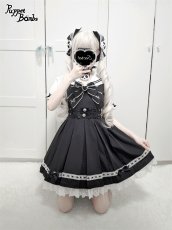 画像9: 【PuppetBombs】レイヤード風セーラーはしごレースワンピース (9)