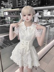 画像3: 【PuppetBombs】Q419 ハート×パールリボンサス付きスカート (3)