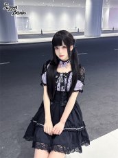 画像2: 【PuppetBombs】Q421 セパレート風オフショルダーワンピース (2)