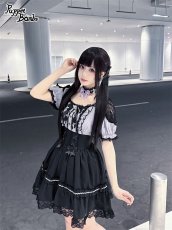 画像4: 【PuppetBombs】QS177 ビジュー付きリボンチョーカー (4)