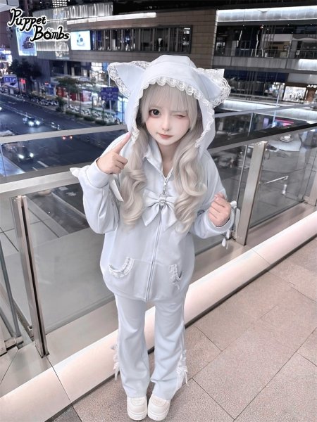 PuppetBombs】Q424レースラインスウェットパンツ - To Alice