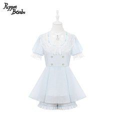 画像1: 【PuppetBombs】Q426ブルーチェックヨーク切り替えセットアップ【本店・通販限定】 (1)