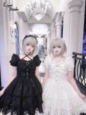 画像4: 【PuppetBombs】Q427 レースアップティアードワンピース (4)