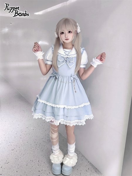 morphose ハートポケットセーラーワンピース ラベンダー PuppetBombs】Q429レースセーラーワンピース - To Alice