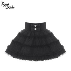 画像1: 【Puppet Bombs】Q430シフォン重ねフレアスカパン (1)