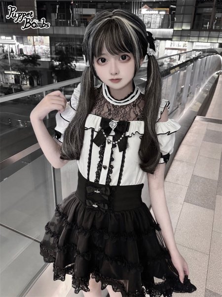 PuppetBombs】Q431 透かしレースオフショルトップス【30%OFF】 - To Alice
