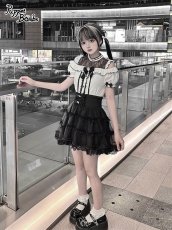 画像8: 【PuppetBombs】Q431 透かしレースオフショルトップス (8)