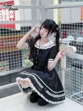 画像8: 【PuppetBombs】Q433シアーチェックレイヤード風ワンピース (8)