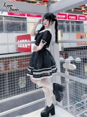 画像10: 【PuppetBombs】Q433シアーチェックレイヤード風ワンピース (10)