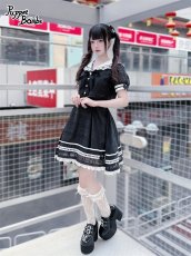 画像11: 【PuppetBombs】Q433シアーチェックレイヤード風ワンピース (11)