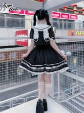 画像12: 【PuppetBombs】Q433シアーチェックレイヤード風ワンピース (12)