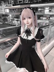 画像5: 【PuppetBombs】Q436 肩レースヨーク切り替えワンピース (5)