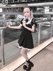 画像10: 【PuppetBombs】Q436 肩レースヨーク切り替えワンピース (10)