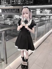 画像8: 【PuppetBombs】Q436 肩レースヨーク切り替えワンピース (8)