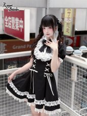 画像2: 【PuppetBombs】Q439 ヨーク切り替えレースアップワンピース (2)