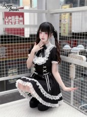 画像5: 【PuppetBombs】Q439 ヨーク切り替えレースアップワンピース (5)