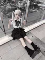 画像4: 【PuppetBombs】Q440 ショルダーレースクロスカラー半袖ブラウス (4)