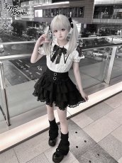 画像5: 【PuppetBombs】Q440 ショルダーレースクロスカラー半袖ブラウス (5)