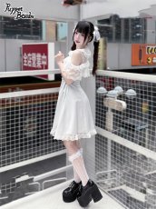 画像3: 【PuppetBombs】QS187ハートビジューリボンヘアクリップセット (3)